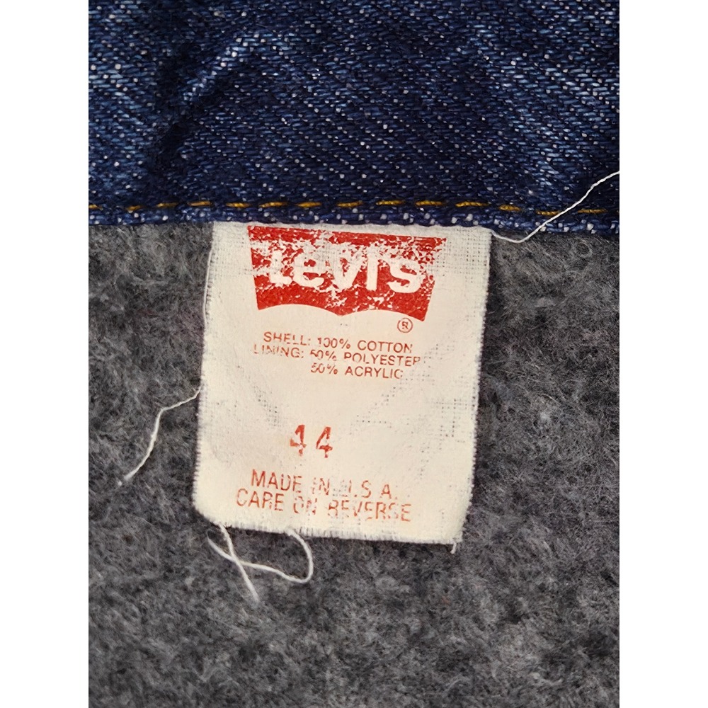 Vintage 90s Levis 70506 Type 3 Blanket Lined Denim Trucker Jacket USA Mens 44 XL - Picture 10 of 14